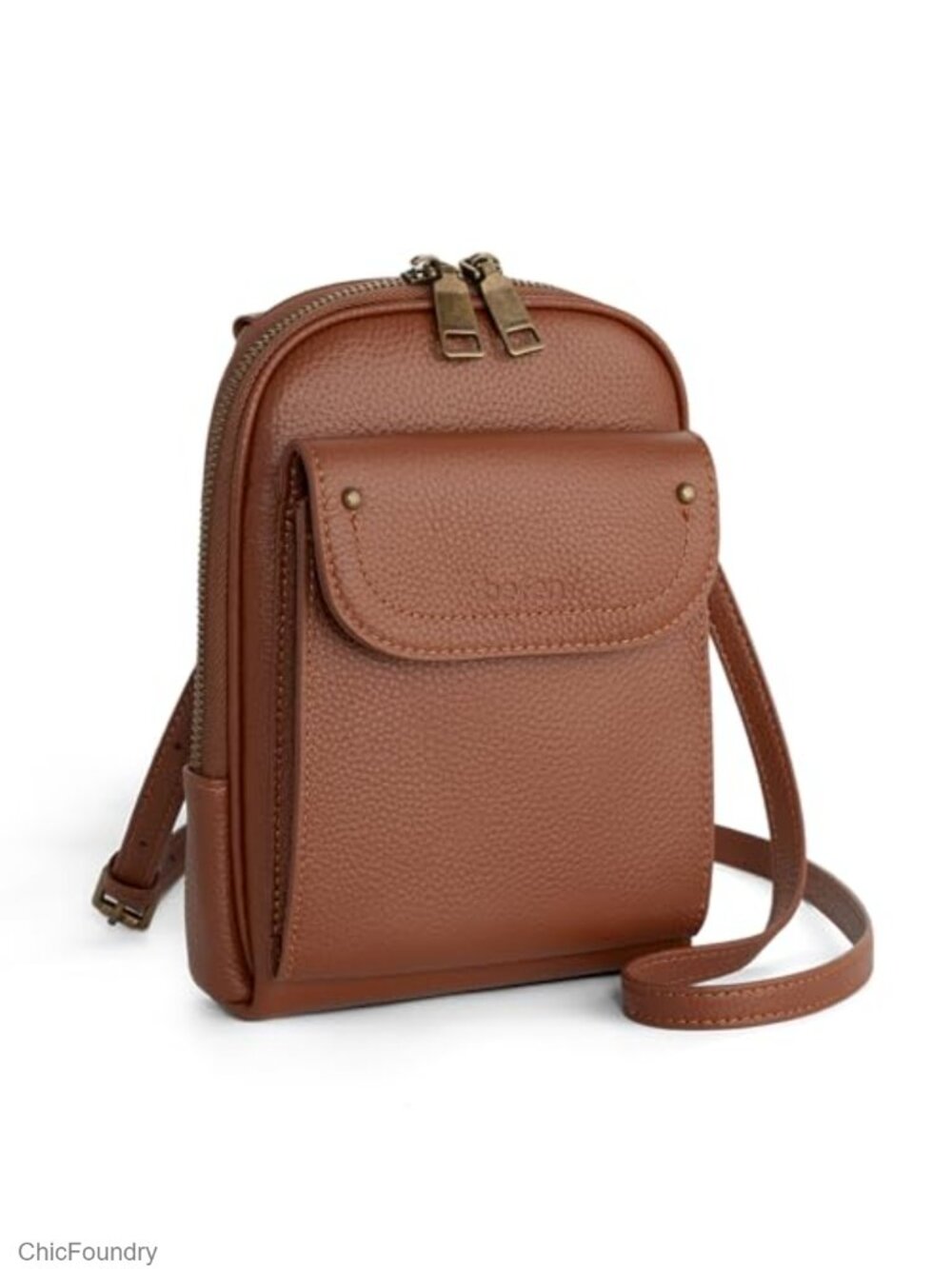 Genuine Leather RFID Blocking Crossbody Bag with Adjustable Strap for Women